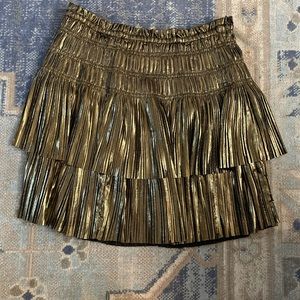 Current Air Gold Pleated Skirt